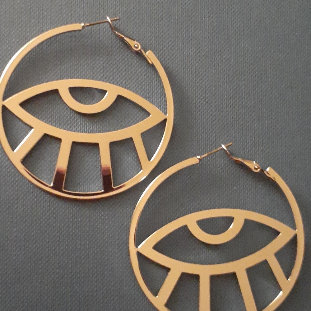 Jewelry Eye of Horus Evil Eye Hoop Earrings nwot